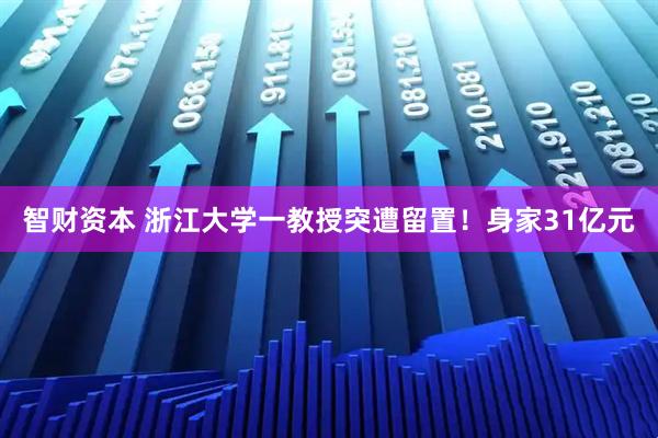 智财资本 浙江大学一教授突遭留置！身家31亿元