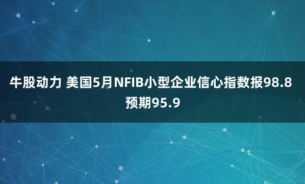 牛股动力 美国5月NFIB小型企业信心指数报98.8 预期95.9